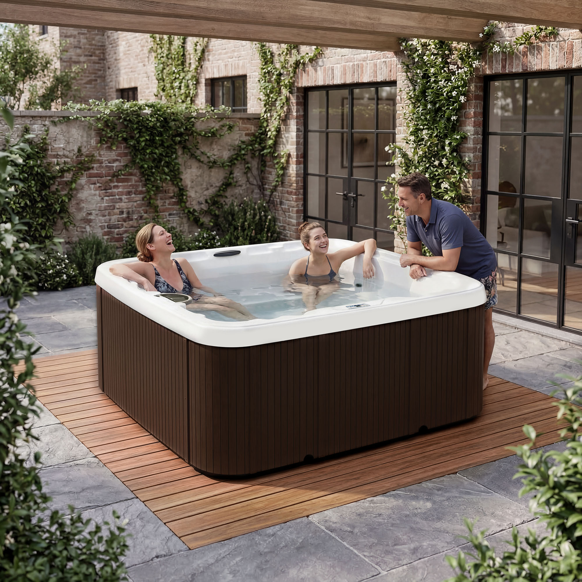 Plug and Play Hot Tub | Paradise White/Espresso | LifesmartOutlet.com